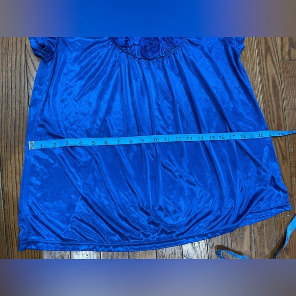 Lati Fashion…Vibrant Blue Women's Blouse with Floral Detail - Picture 7 of 8